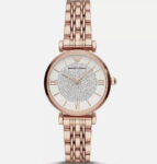 NEW Genuine EMPORIO ARMANI Crystals 32mm Rose Gold Womens Dress Watch AR11244