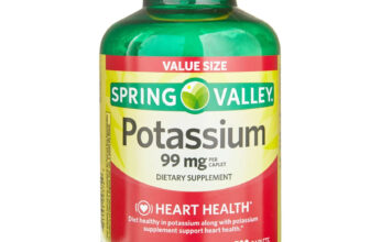 Spring Valley Potassium Caplets Dietary Supplement Value Size, 99 mg, 500 Count