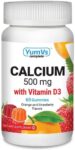 Yum V’s Calcium with Vitamin D3 Gummies, Calcium 500 mg , D3 1000IU