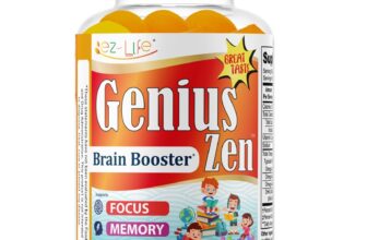 Brain Booster Focus Gummies for Kids & Teens, Omega 3 DHA Memory Supplement 60Ct