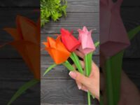 How to make Paper Tulip Origami Easy Gift Mother’s Day