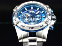 New Invicta Speedway Viper 52mm Mens Chronograph Blue Dial Stainless Steel Watch