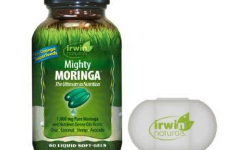 Irwin Naturals Mighty Moringa 1000mg with Omega Superfoods and Pill Case