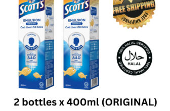 2 Bottles Scott’s Emulsion Cod Liver Oil ORIGINAL Flavor 400ml Multivitamin