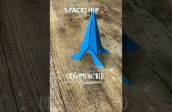 EASY SPACESHIP ORIGAMI ROCKET TUTORIAL CRAFTING | HOW TO MAKE PAPER SPACE ROCKET COOL INSTRUCTIONS