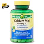 Spring Valley Calcium Plus Vitamin D3, Dietary Supplement, 150 Mini Softgels