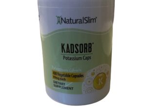 NaturalSlim KADSORB Natural Potassium Citrate Capsules 400 Vetable Caps 99 Mg Ea