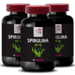 Raw green supplement – SPIRULINA – Detox wellness powder 3 Bottle 180 Capsules