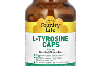 Country Life L-Tyrosine Caps 500 mg 100 Veggie Caps Gluten-Free, GMP Quality