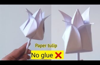 How to make paper tulip|Easy origami tulip|DIY tulip flower|No glue paper craft