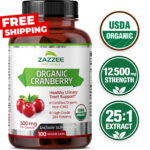 USDA Organic Cranberry Extract 12,500 mg Strength 100 Veggie Caps 25:1 Extract