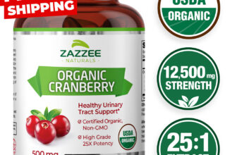 USDA Organic Cranberry Extract 12,500 mg Strength 100 Veggie Caps 25:1 Extract