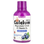 Liquid Calcium Magnesium Citrate & Vitamin D3, Blueberry, 16 fl oz (473 ml)