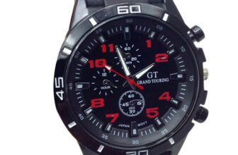 Men GT Racer Sport Watch Military Pilot Aviator Army Style Black Silicone Watch