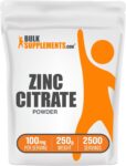 BulkSupplements Zinc Citrate Powder 250g – 100 mg Per Serving