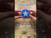 CAPTAIN AMERICA SHIELD EASY ORIGAMI WORLD TUTORIAL | DIY PAPER SHIELD MARVEL AVENGERS COSPLAY ART