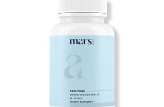 mars by GHC Natural Sea Moss Caps: Powered with Ashwagandha and Black Seed (60N)