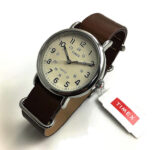 Men’s Timex Weekender Brown Leather Band Watch T2P495 T2P4959J