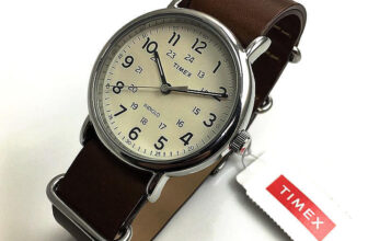 Men’s Timex Weekender Brown Leather Band Watch T2P495 T2P4959J