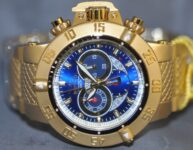 Invicta Men’s Subaqua Chronograph Blue Dial Gold Stainless Steel Watch 5404 SALE