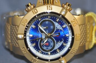 Invicta Men’s Subaqua Chronograph Blue Dial Gold Stainless Steel Watch 5404 SALE