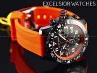 NEW CHASE DURER 50MM MEN FLIGHT COMMANDER SWISS CHRONO SAPPHIRE BLK ORANGE WATCH