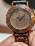 1902 Brittania Indian Penny Coin Watch Leather Band Quartz Used  Needs Battery