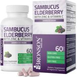 Bronson Sambucus Elderberry with Zinc & Vitamin C Triple 60 Count (Pack of 1)