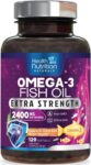 Fish Oil 2400 mg with Omega 3 EPA & DHA – Triple Strength Omega 3 Supplement