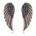 YaYi Gray Glass Rhinestone Earring Women’s Fashion Ancient Gold Color Earrings gems Earrings For Women Girls E1013