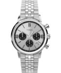 Timex Silver Mens Chronograph Watch Marlin Chrono TW2W10400