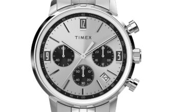 Timex Silver Mens Chronograph Watch Marlin Chrono TW2W10400