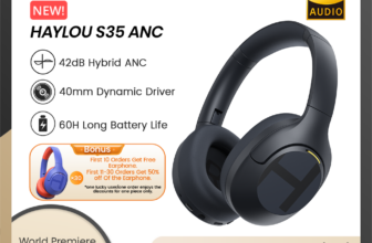 HAYLOU S35 ANC Wireless Bluetooth 5.2 Headphones 42dB Over-ear Noise Cancellation Headsets 40mm Driver 60H Playtime Earphones