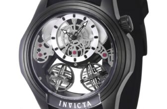 Invicta Men’s Watch Specialty Skeleton Dial Black Case Silicone Strap 47374