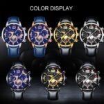 Fashion Sport Men’s Stainless Steel Case Leather Band Quartz Analog Wrist Watch