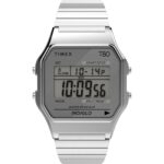 Timex Unisex Watch T80 Grey Dial Silver Stainless Steel Expansion Band TW2R79100