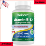 Vitamin B12 120 Capsules 6000mcg Methylcobalamin Fatigue Tiredness High Strength