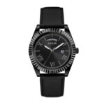 GUESS Mens Watch, Black Leather Strap, BRAND NEW WITH TAGS