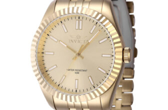 Invicta men’s Watch Specialty Quartz Gold Tone Brass Dial Steel Bracelet 47491