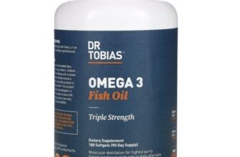 Dr. Tobias Omega-3 Supplement Fish Oil Triple Strength Heart & Brain 180 Softgel