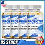 Raw Probiotics 100 Billion CFU Potency Support Digestive Gut Immune Health