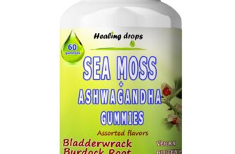 Sea Moss Ashwagandha Gummies with Bladderwrack Burdock Root Alkaline Keto Vegan