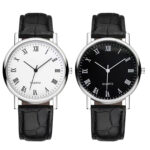 Men New Quartz Watch Casual Work PU Leather Band Watch Gift Classic Wristwatch