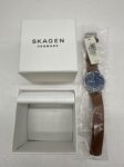 Skagen Men’s Jorn Quartz Analog Leather Watch Silver/Blue SKW6546