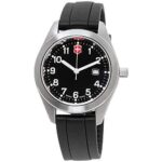 NEW VICTORINOX Garrison Black Dial Silicone Strap Ladies Watch 26033CB MSRP $120