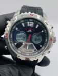 U.S. Polo Assn Sport Men Quartz Watch Rubber Strap Black Model US9550