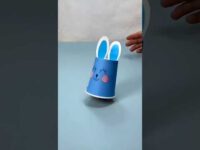 🐰 Running paper cup bunny 🐇☕️🏃‍♂️ #diy #origami #papercraft