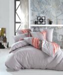 Modern Design Double  Face Gray 3 Pieces Ranforce Cotton King Duvet Cover Set