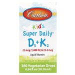 Kid’s Super Daily® D3 + K2, 0.34 fl oz (10.16 ml)