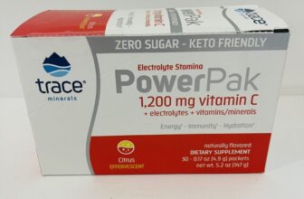 Trace Minerals Power Pak – 1,200 mg Vitamin C – Citrus – 30 Packets – Exp 3/26